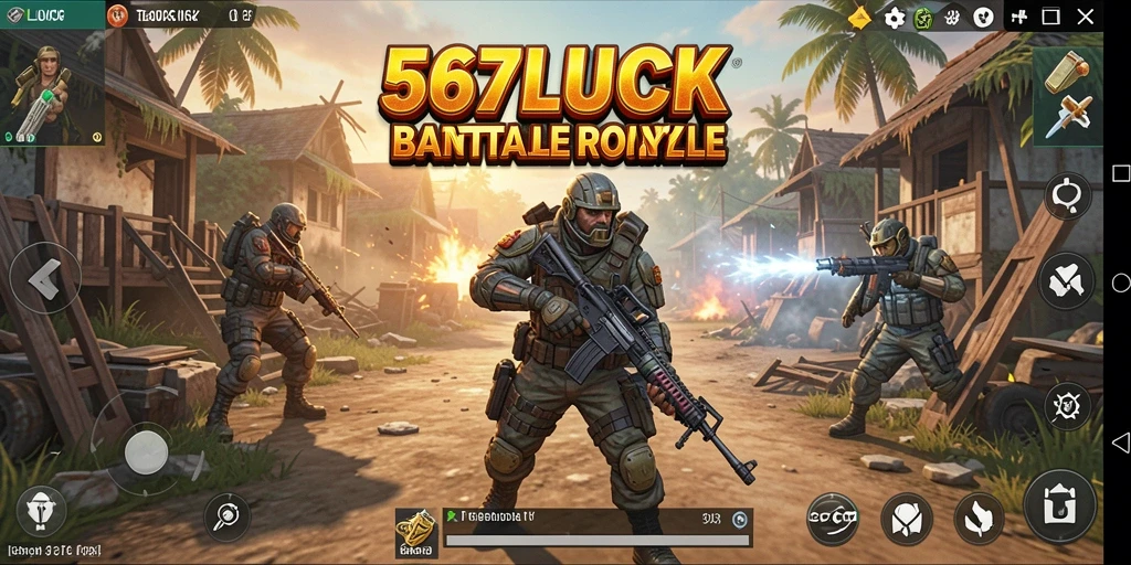 Gameplay 567LUCK yang mengasyikkan dalam pertempuran Battle Royale.