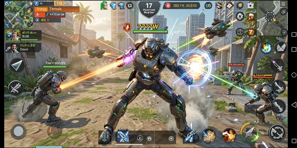 Screenshot gameplay <strong>7777W</strong> yang menunjukkan aksi strategi yang intens.