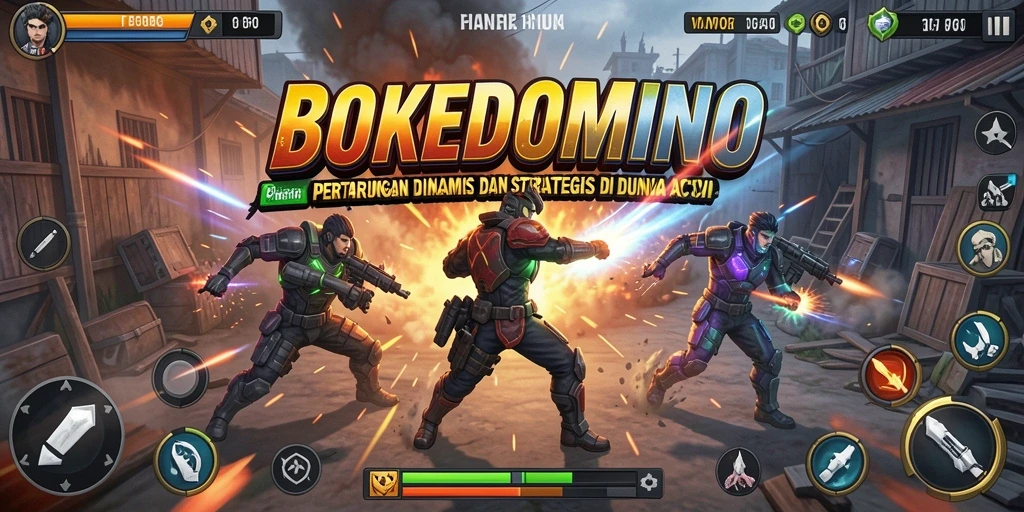Tampilan gameplay yang memacu adrenalin dalam BOKEDOMINO.