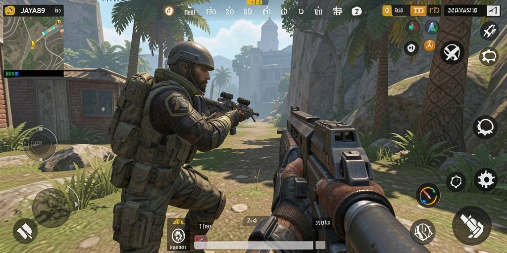 Tangkapan layar gameplay JAYA89 menunjukkan aksi tempur yang thrilling.