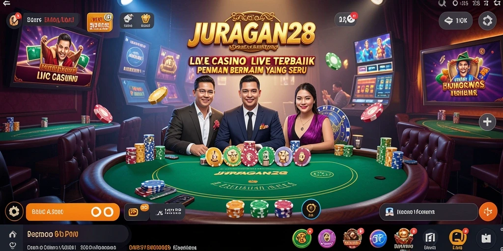 Screenshot gameplay JURAGAN28 dengan dealer langsung dan permainan seru.