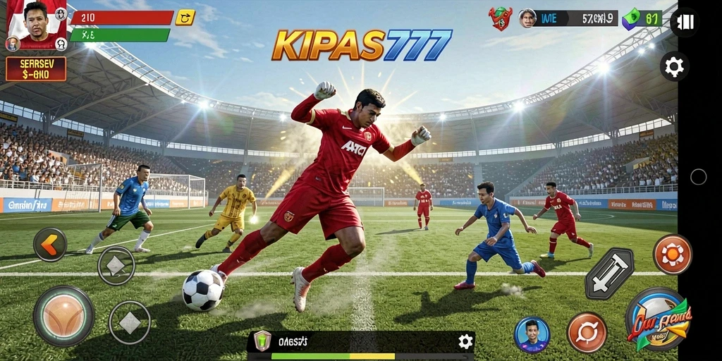Tampilan utama gameplay KIPAS777 yang menunjukkan aksi olahraga seru.