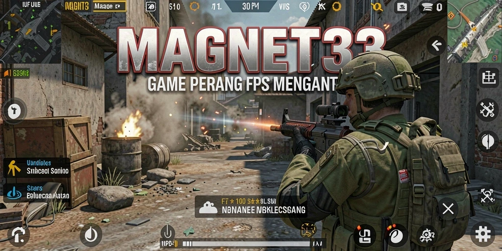 Tampilan gameplay mendebarkan di MAGNET33 dengan aksi FPS intens.
