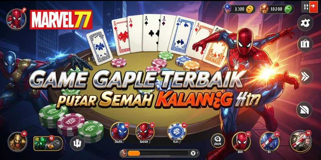 Screenshot gameplay MARVEL77 dengan pengalaman Gaple yang seru.