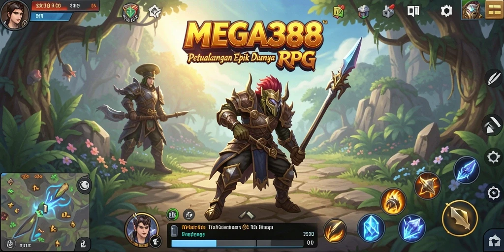 Tampilan gameplay epik dalam MEGA388 yang penuh petualangan RPG.