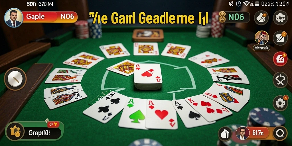 Tampilan gameplay Gaple yang penuh strategi dan keseruan.