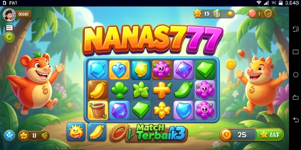 Tampilan gameplay NANAS777 yang penuh warna dan menyenangkan.