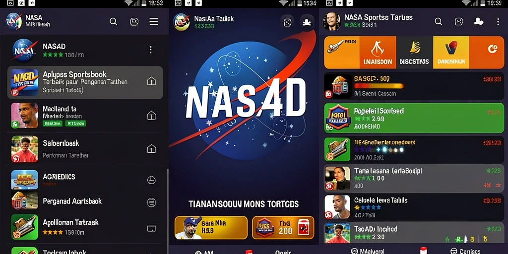 Screenshot utama NASA4D menampilkan pengguna sedang menikmati taruhan olahraga.