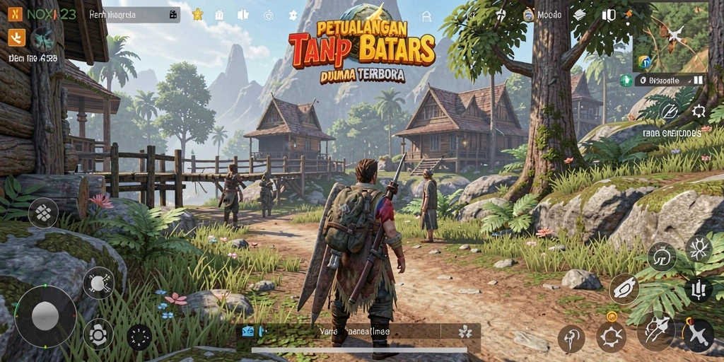 Gameplay NOX123 menampilkan petualangan menakjubkan di dunia terbuka.