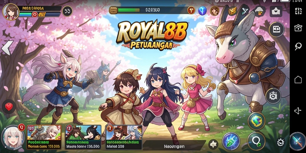 Screenshot gameplay ROYAL88 yang menampilkan karakter anime.