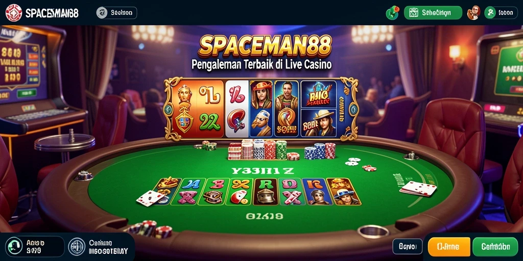 Tampilan menarik dari gameplay Live Casino SPACEMAN88.