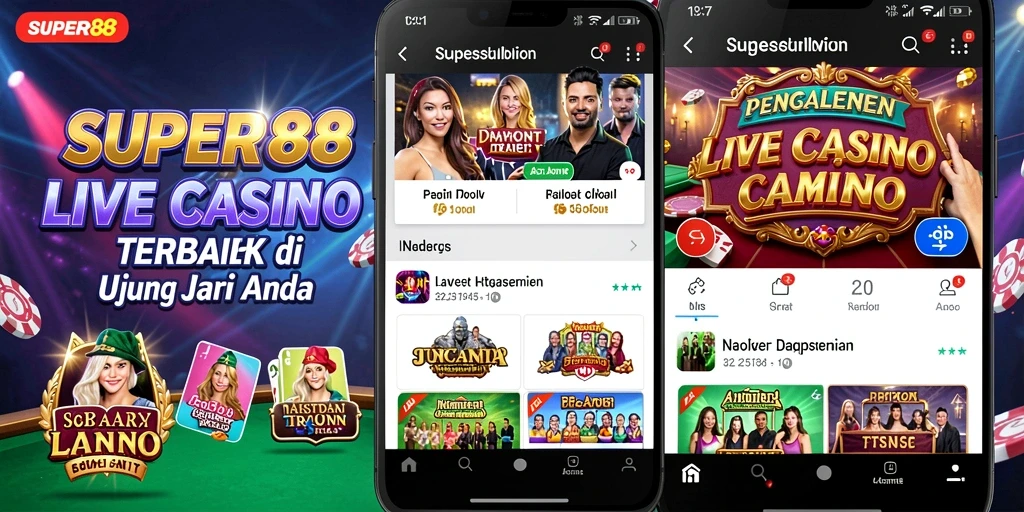 Tampilan gameplay Live Casino SUPER88 yang seru dan interaktif.